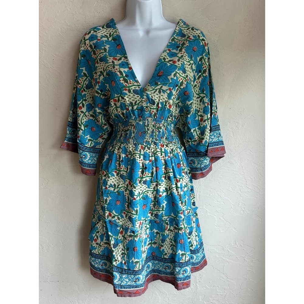 Natural Life Celia Mini Dress S NWT Tiered Ruffle Resort Bohemian Sundress Retro